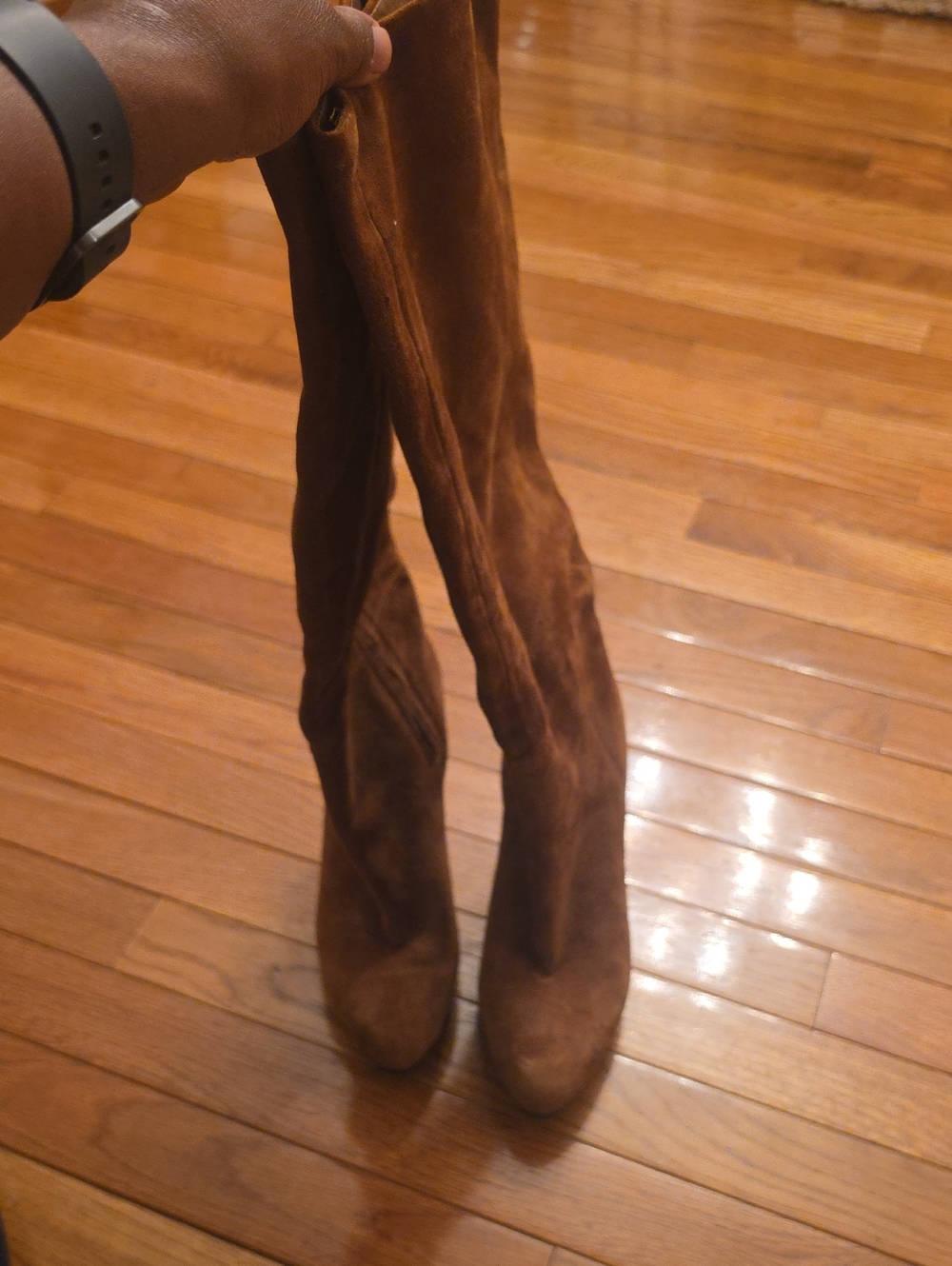 Nine West Cognac Suede Over-the-Knee Boots